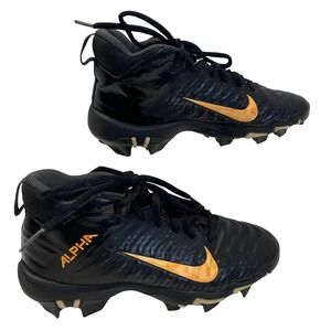 Nike Alpha Menace Shark 2 Football Cleats Kids 2Y Black Orange AQ7654-001